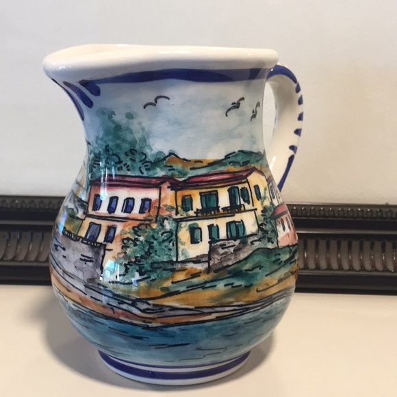 Hand Painted In Greece Small Creamer/Pitcher - Picture 2 of 7